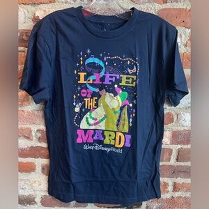 Disney Parks 2026 Mardi Gras Princess & The Frog Louis & Ray Adult T-Shirt NEW